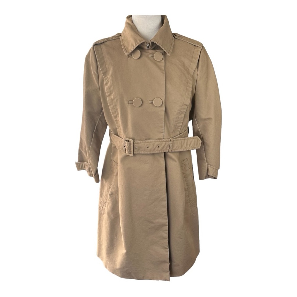 JOE FRESH Trench Coat Khaki with Belted Waist and Side Pockets Size XL